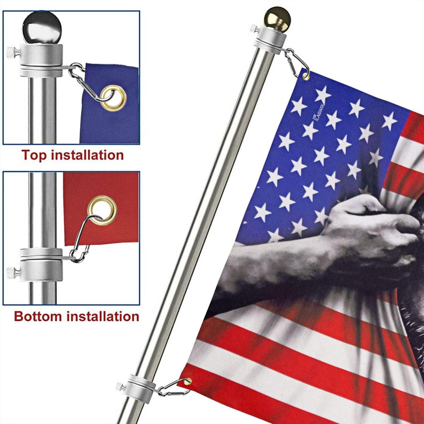 Patriot American Flags, One Nation Under God American Jesus Flag, Decorations For Home, Outside, Independence Day House Flag, Patriot Decorations - Outdoor Decor Flag with Grommets