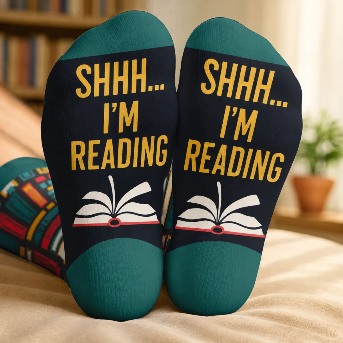 Shhh I'm Reading Socks