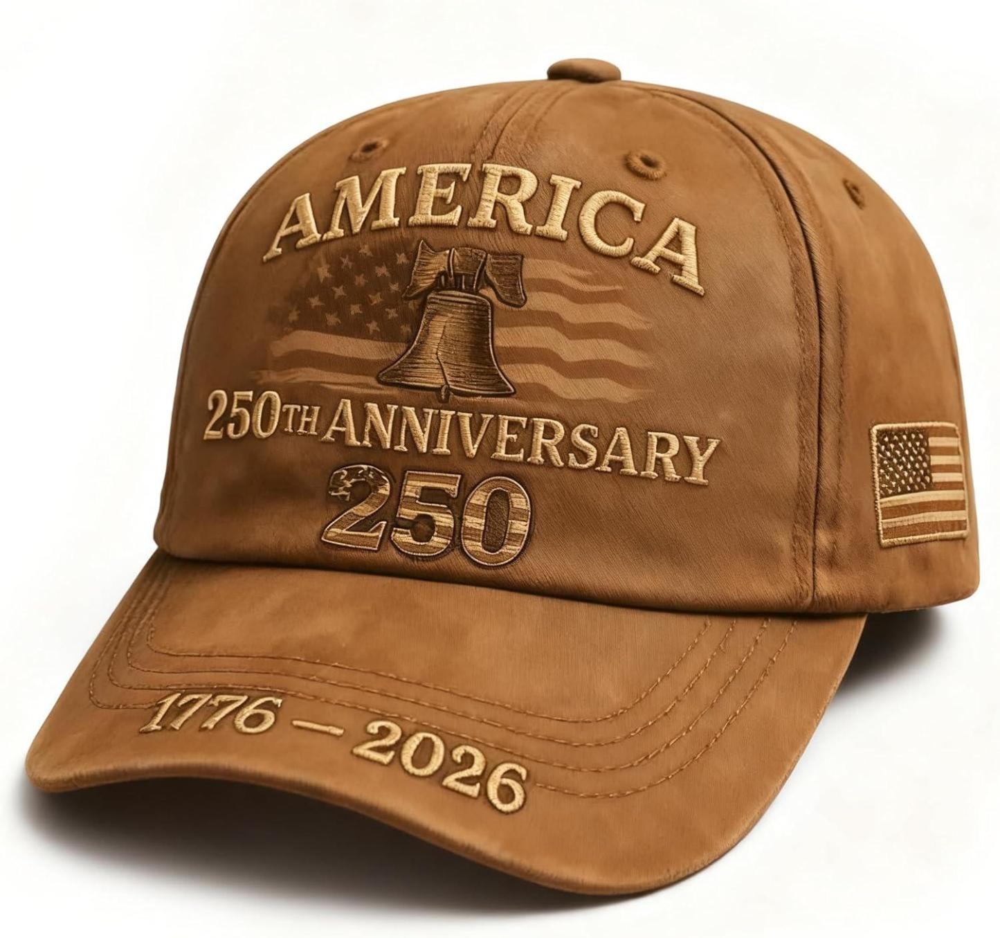 U.S. 250th Anniversary Baseball Cap Adjustable America 250 Anniversary USA Hat Patriotic Veterans Hats