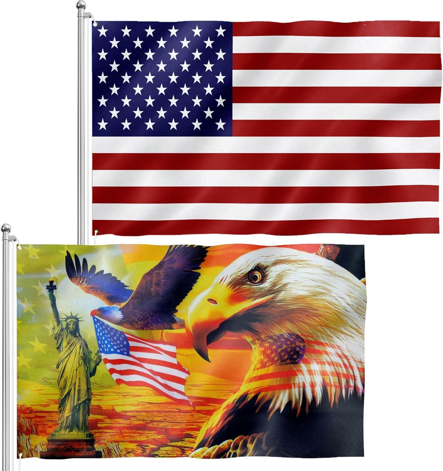 Patriot American Flags, One Nation Under God American Jesus Flag, Decorations For Home, Outside, Independence Day House Flag, Patriot Decorations - Outdoor Decor Flag with Grommets
