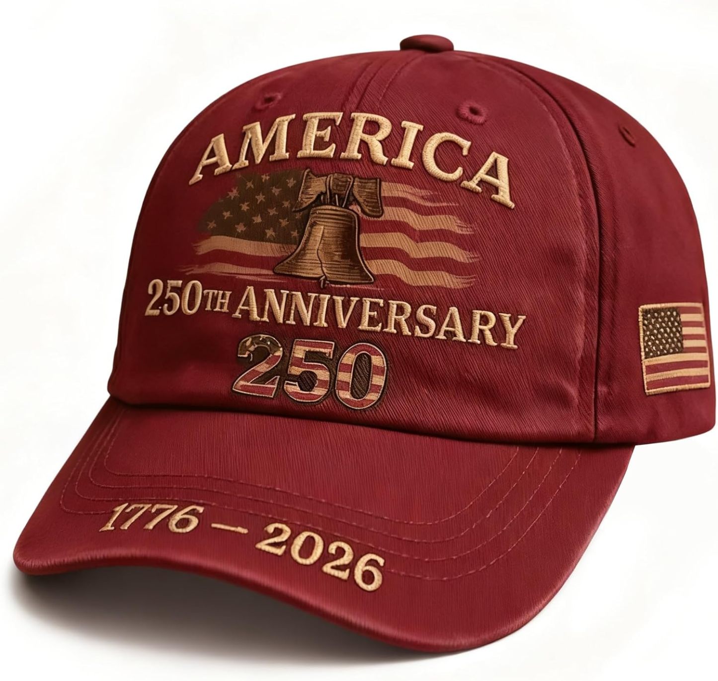 U.S. 250th Anniversary Baseball Cap Adjustable America 250 Anniversary USA Hat Patriotic Veterans Hats