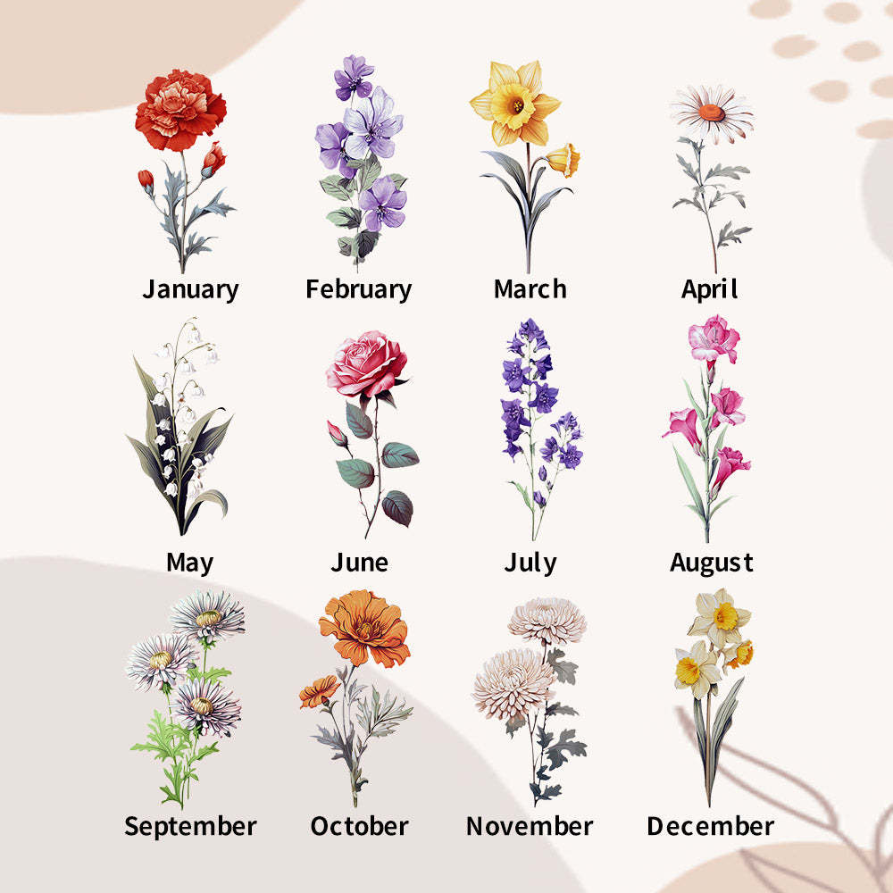 Custom Birth Flowers Garden Stone Personalized Grandma's Garden Stone for Mother's Day Gift - MyFaceBoxer