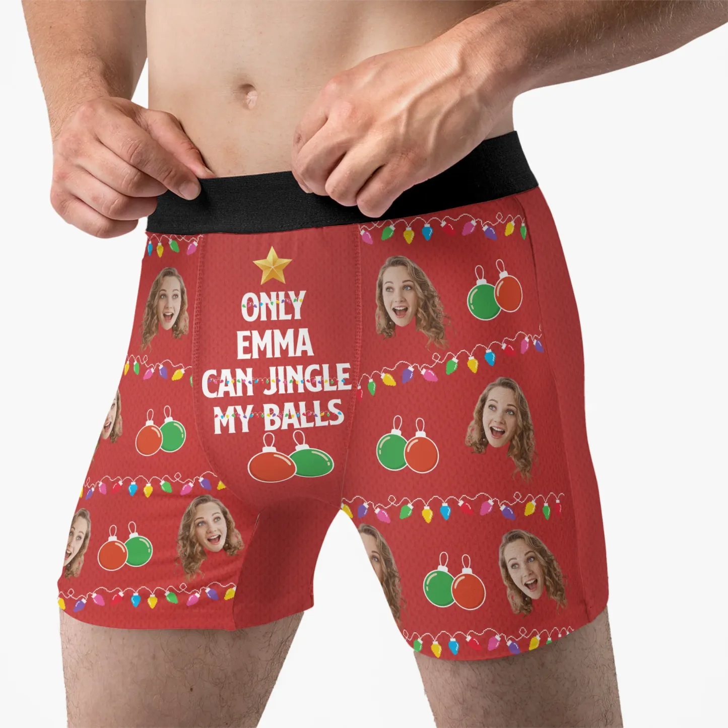 Jingle My Balls Funny Gift For Husband - Personalized Photo Men's Boxer Briefs