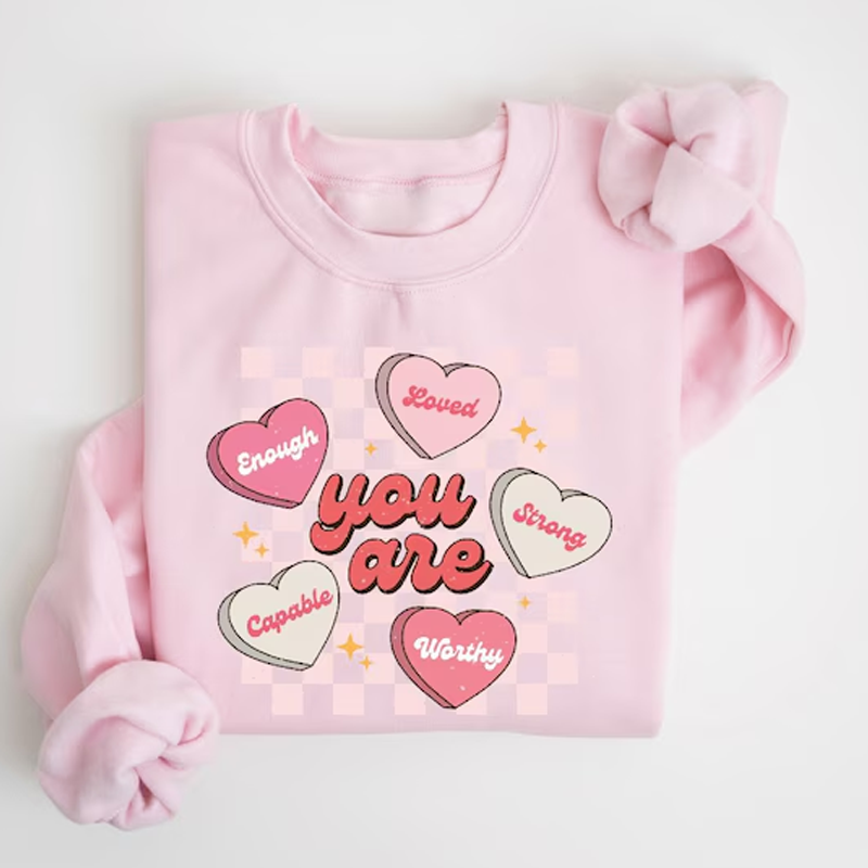 Retro Teacher Valentines Sweatshirt, Womens Heart Valentines Sweatshirt, Love Valentines Sweatshirt, Cute Valentines Day Gift