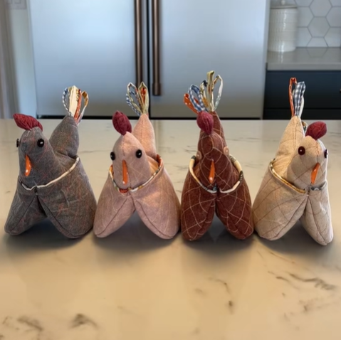 Chicken Potholders, Chicken Oven Mitts, Novelty Potholder, Kitchen Decor