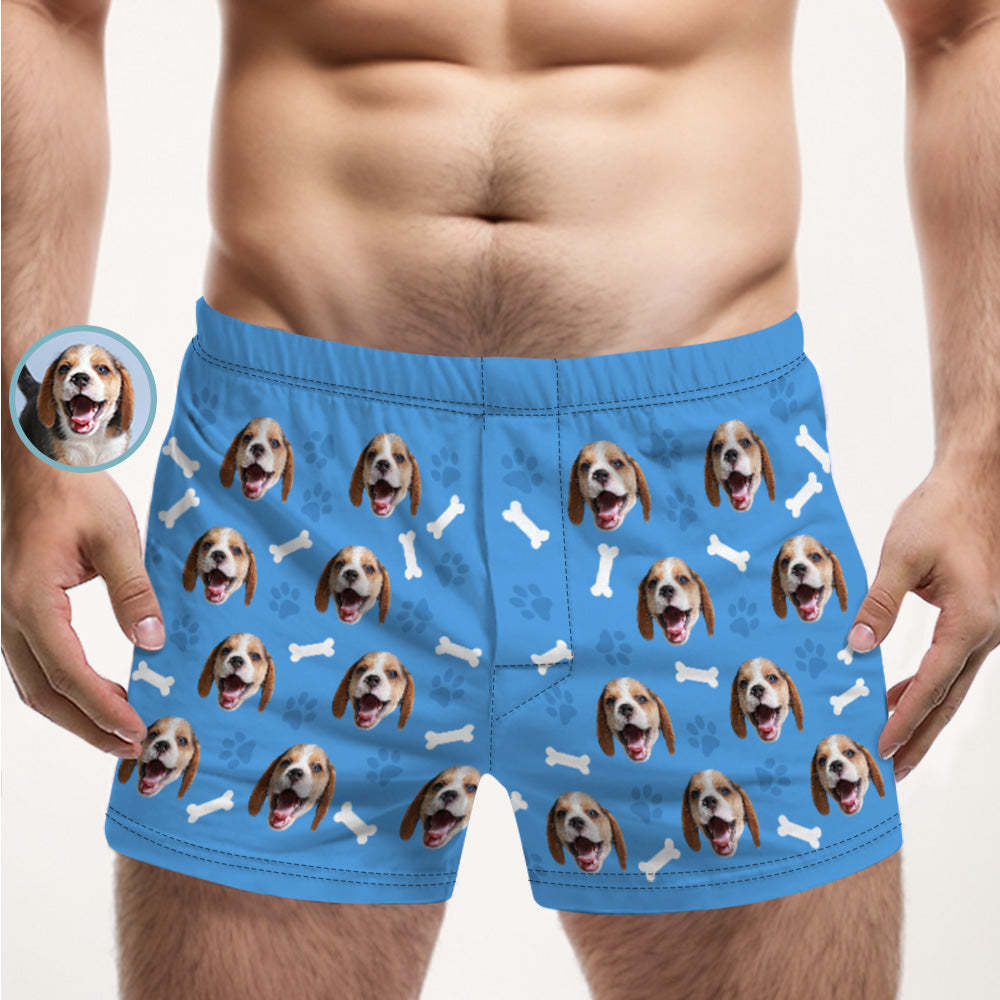 Custom Dog Face Multicolor Boxer Shorts Personalized Casual Underwear Gift for Him - MyFaceBoxer