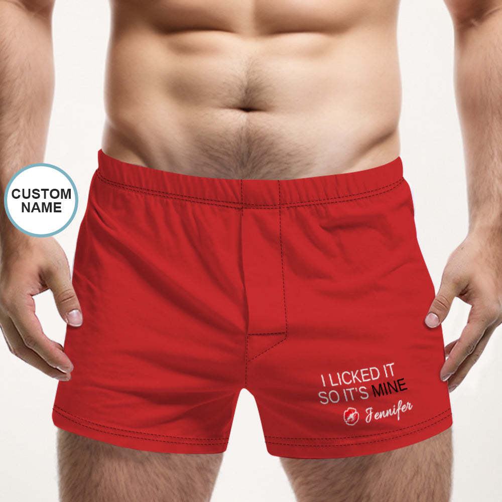 Custom Name Multicolor Boxer Shorts I LICKED IT Personalized Photo Underwear Gift for Him - MyFaceBoxer