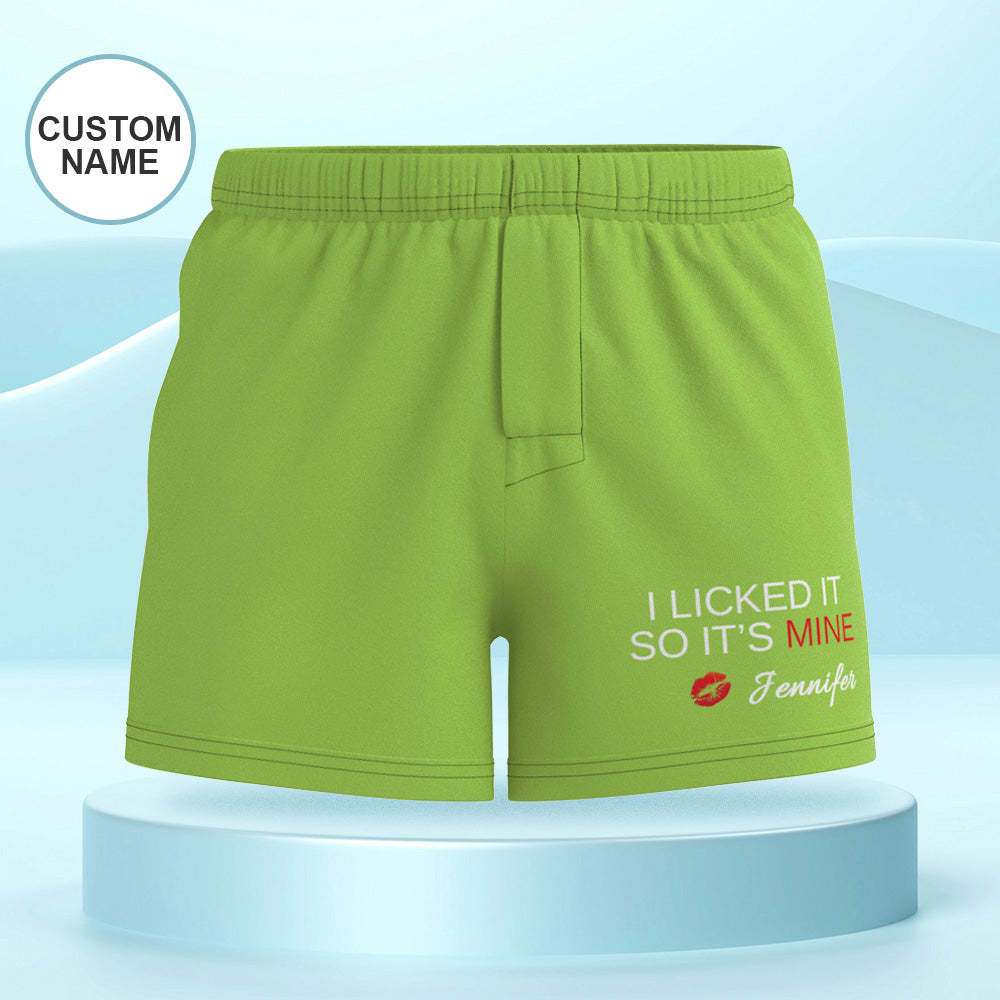 Custom Name Multicolor Boxer Shorts I LICKED IT Personalized Photo Underwear Gift for Him - MyFaceBoxer