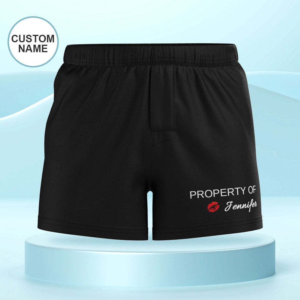 Custom Name Multicolor Boxer Shorts Property of You Personalized Photo Underwear Gift for Him - MyFaceBoxer