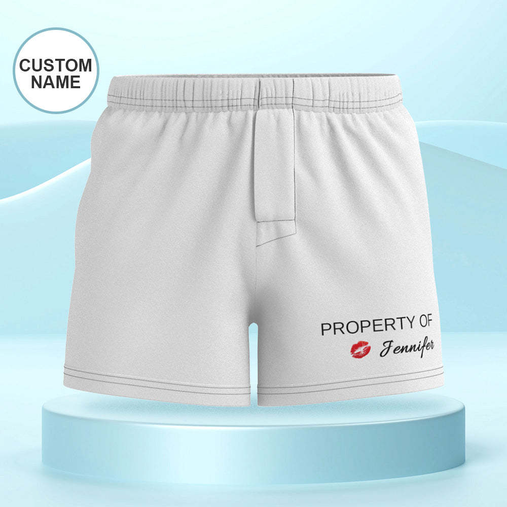 Custom Name Multicolor Boxer Shorts Property of You Personalized Photo Underwear Gift for Him - MyFaceBoxer