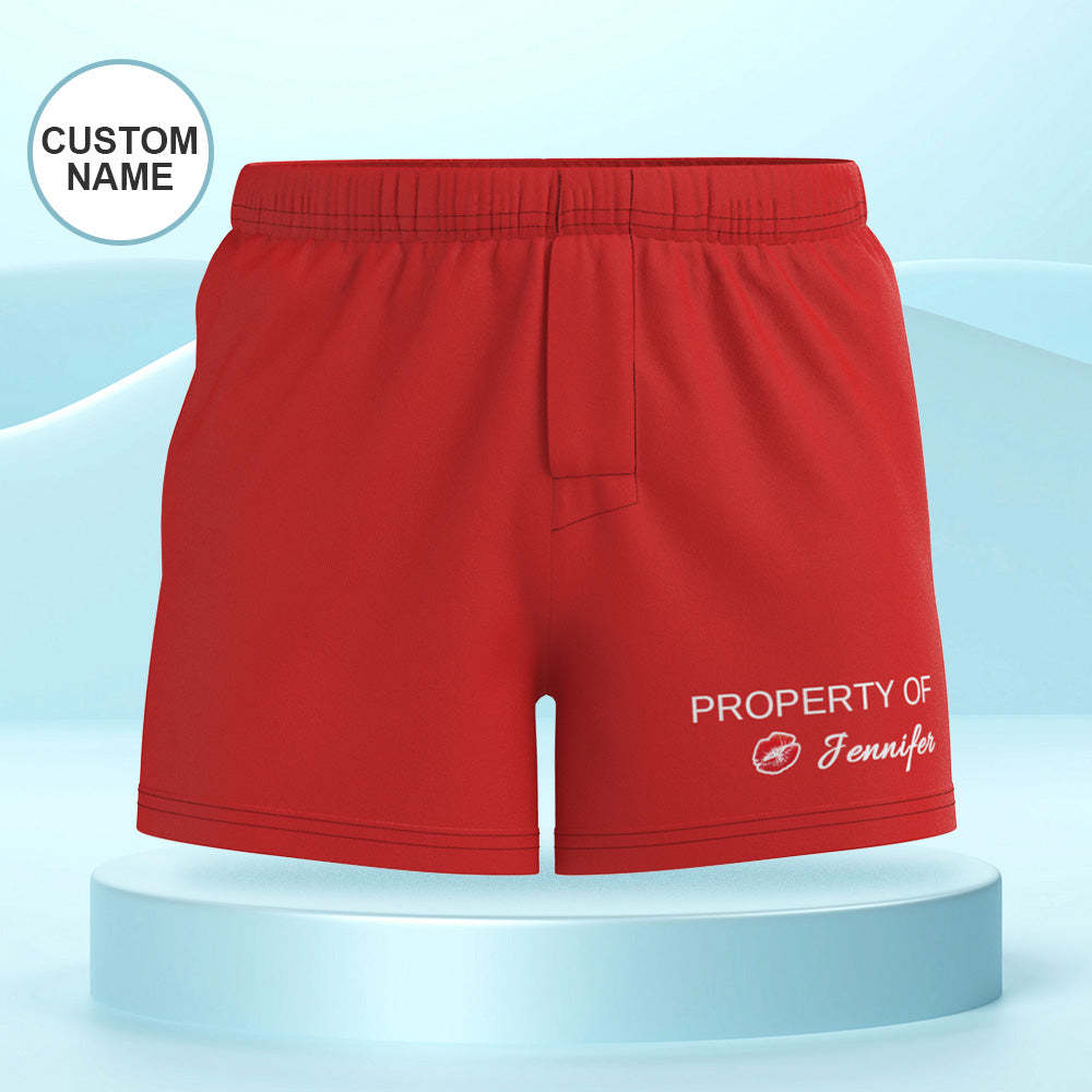 Custom Name Multicolor Boxer Shorts Property of You Personalized Photo Underwear Gift for Him - MyFaceBoxer