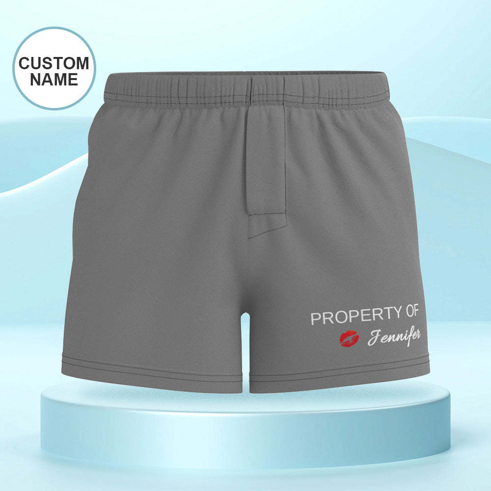 Custom Name Multicolor Boxer Shorts Property of You Personalized Photo Underwear Gift for Him - MyFaceBoxer