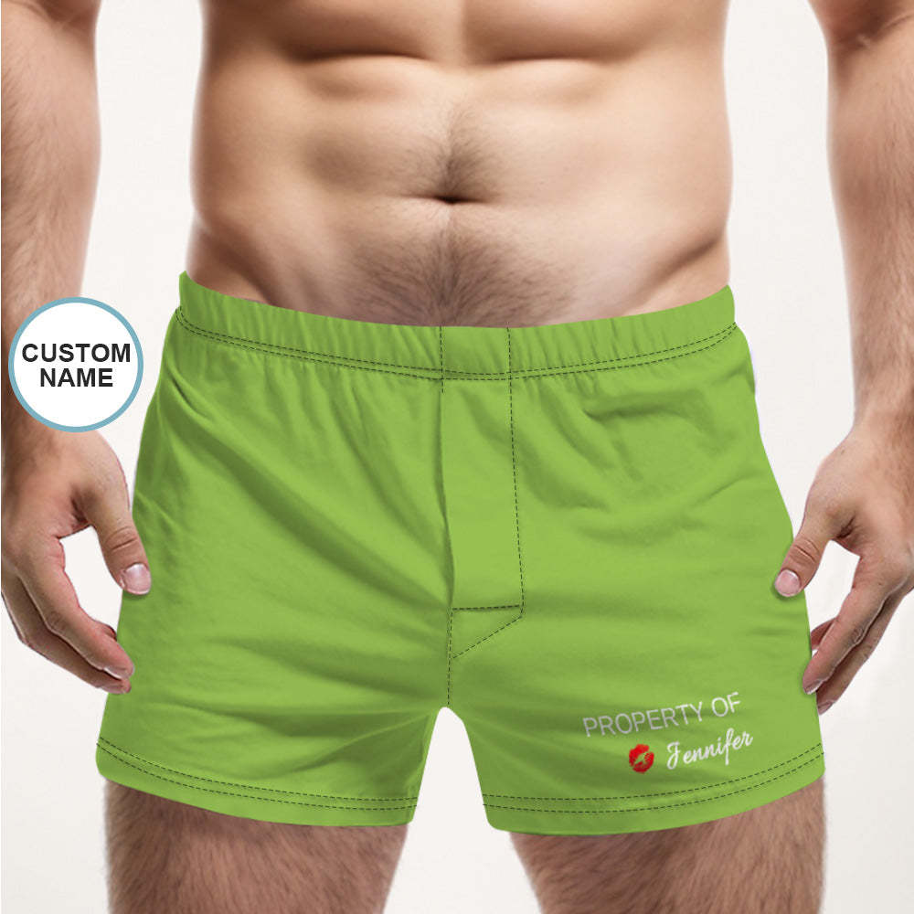 Custom Name Multicolor Boxer Shorts Property of You Personalized Photo Underwear Gift for Him - MyFaceBoxer