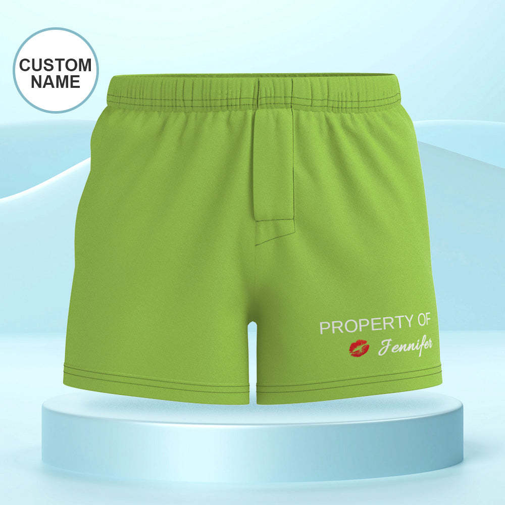 Custom Name Multicolor Boxer Shorts Property of You Personalized Photo Underwear Gift for Him - MyFaceBoxer