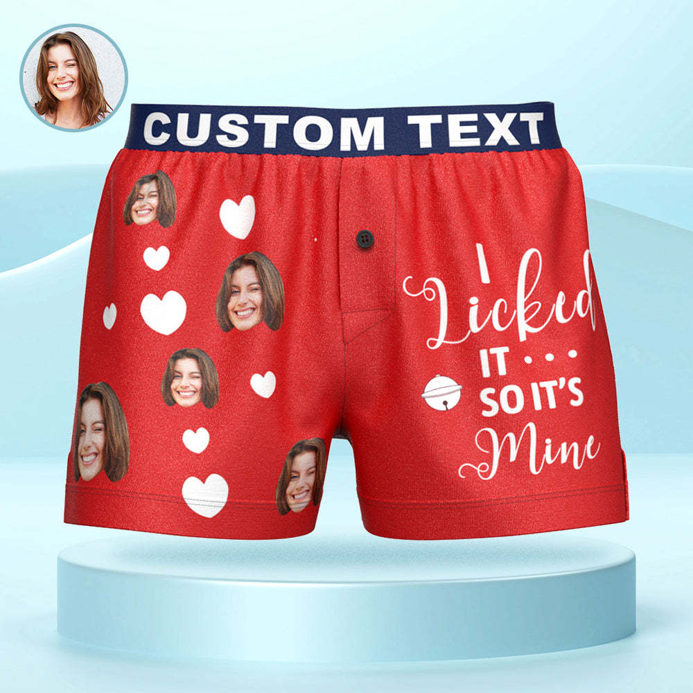 Custom Face Boxer Shorts I LICKED IT Personalized Waistband Casual Underwear for Him - MyFaceBoxer