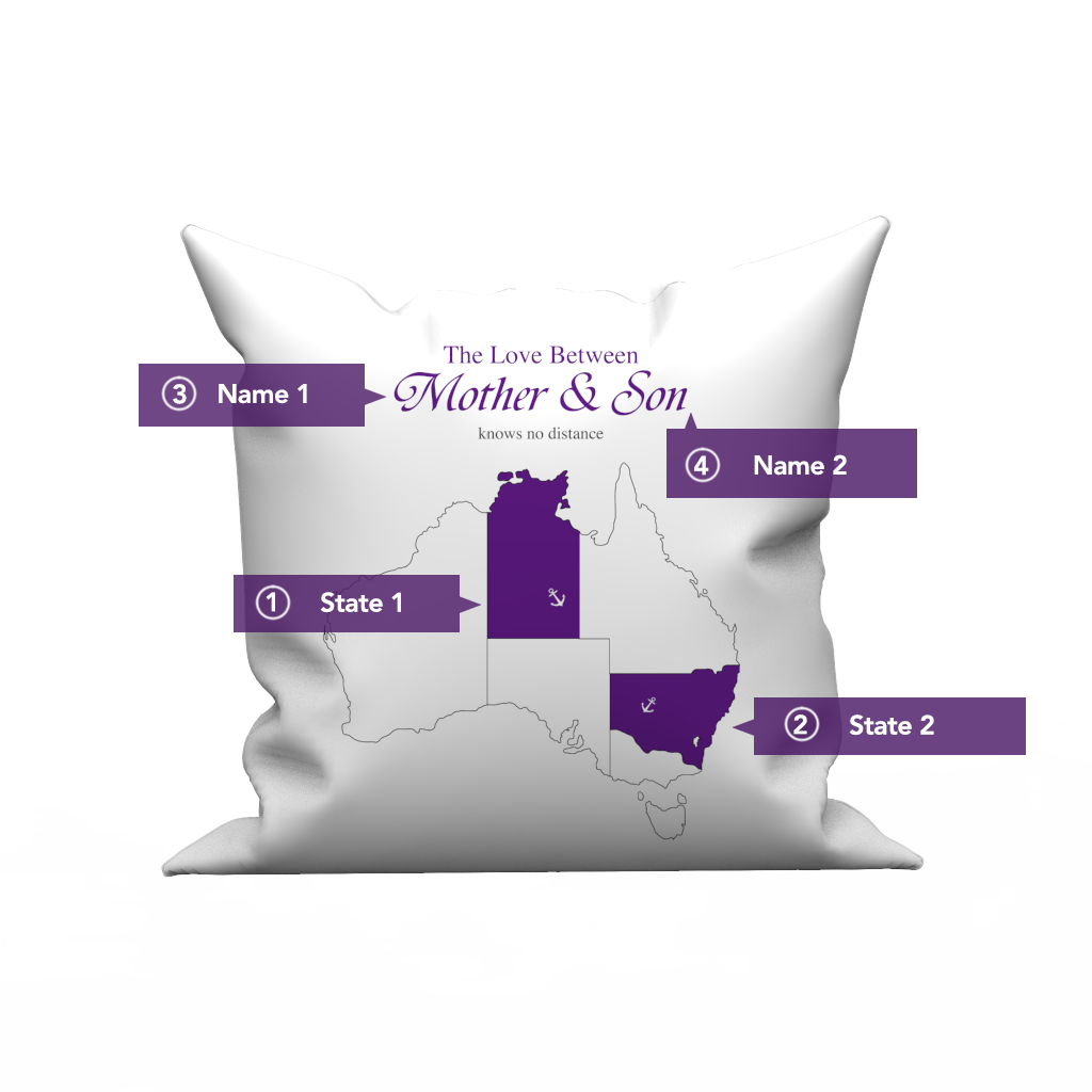 Custom The Love pillow case with The Australia's Map- Love Knows No Distance - MyFaceBoxer
