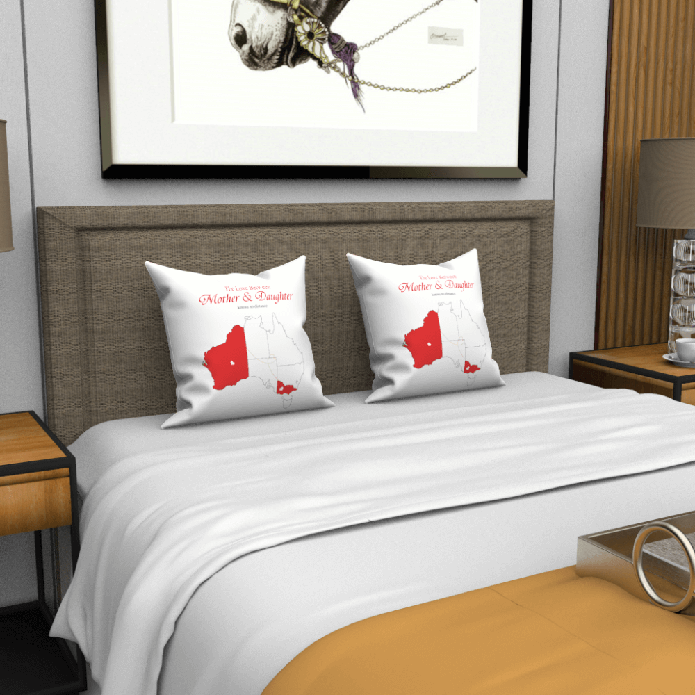 Custom The Love pillow case with The Australia's Map- Love Knows No Distance - MyFaceBoxer