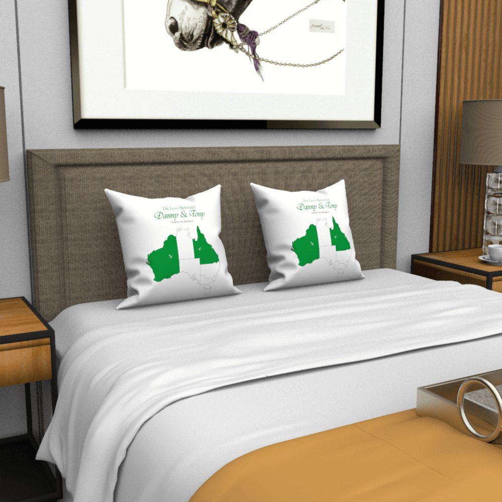 Custom The Love pillow case with The Australia's Map- Love Knows No Distance - MyFaceBoxer