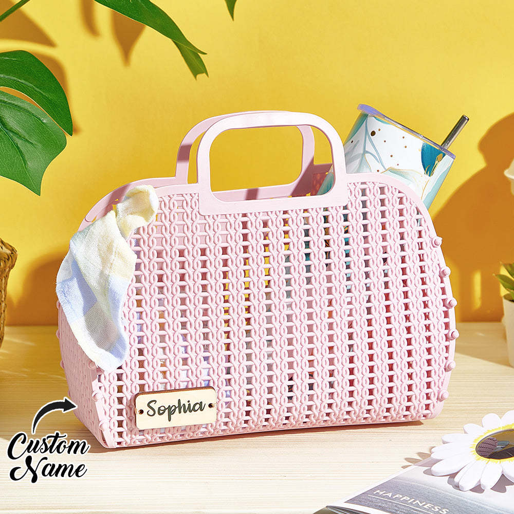 Custom Jelly Bag with Name Tag - Personalized Beach Tote Girls Birthday, Party, Bridesmaid Gifts - MyFaceBoxer