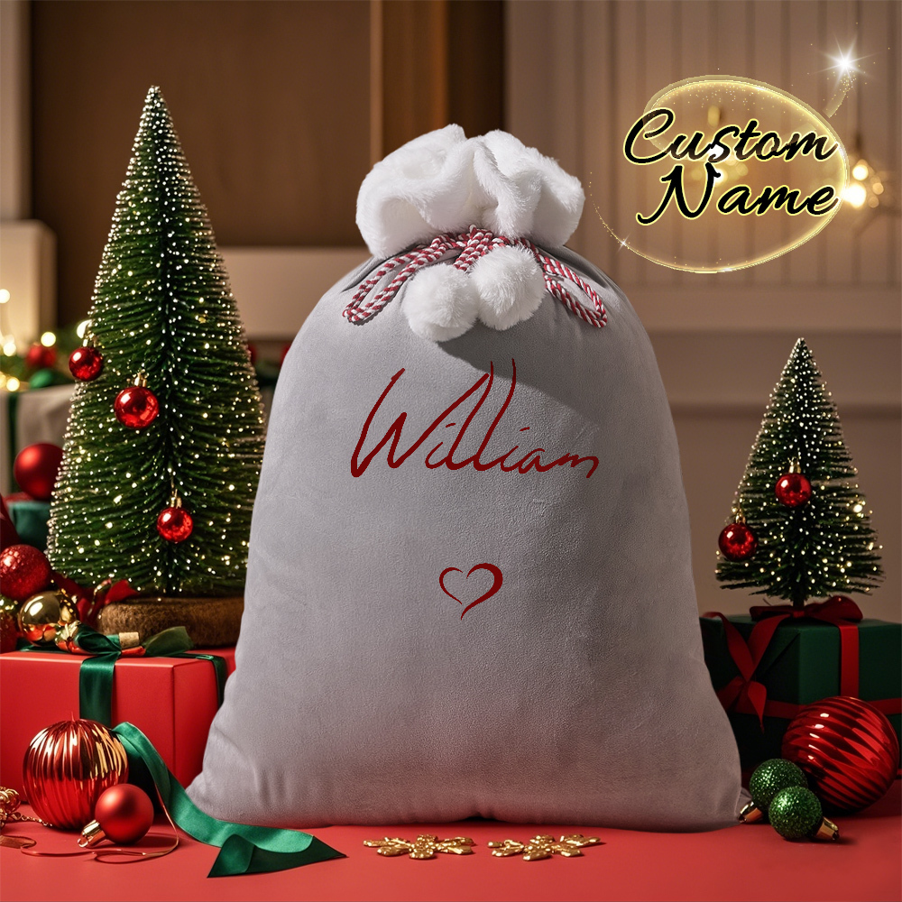 Christmas Santa Sack, Personalised Velvet Santa Sack, Christmas Gift Bag for Kids and Adults and pet, Christmas Gift Bag, Xmas. - MyFaceBoxer