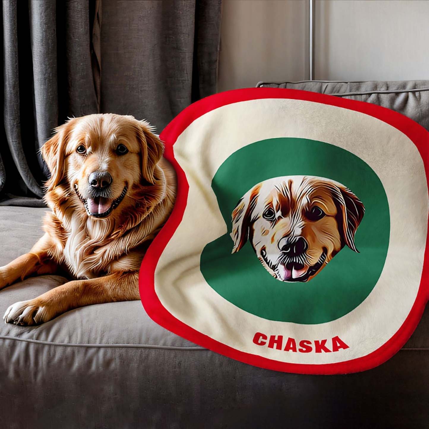 Custom Pet Face Blanket Personalized Round Blanket Gift for Pet Lover - Black & White - MyFaceBoxer