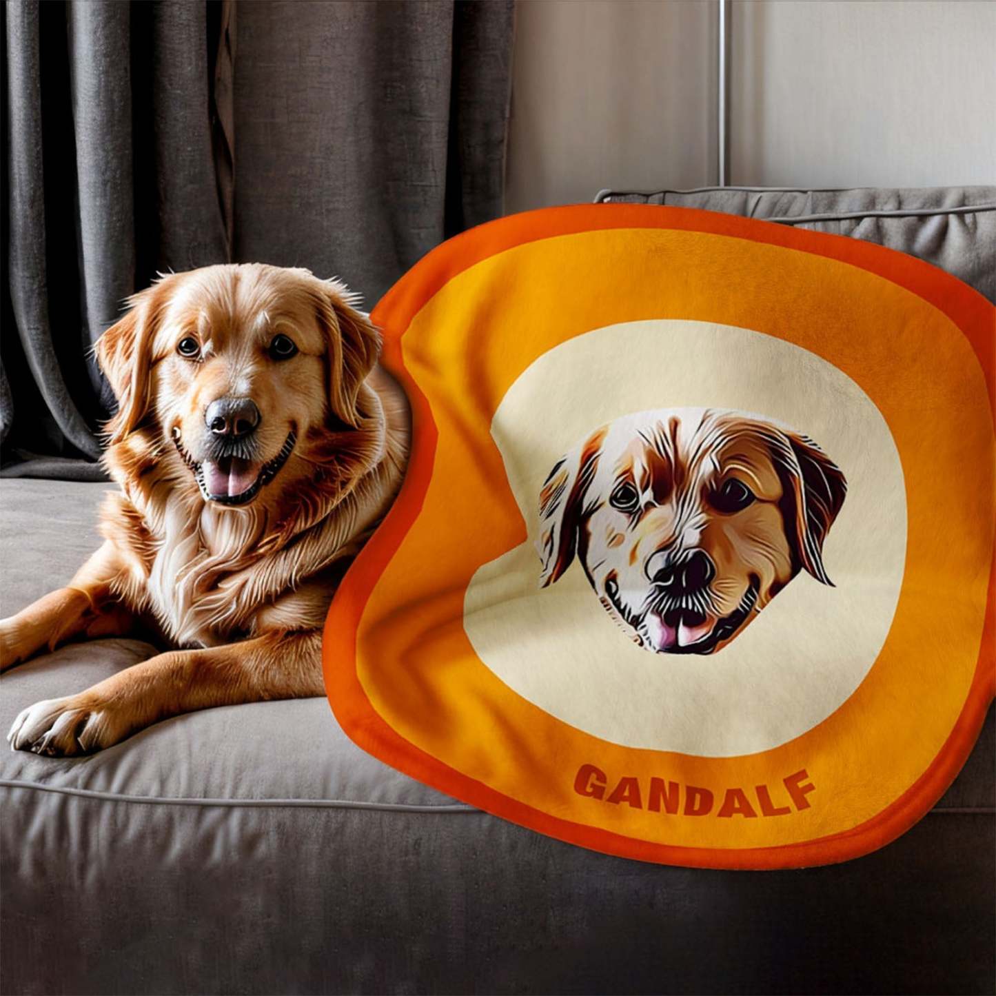 Custom Pet Face Blanket Personalized Round Blanket Gift for Pet Lover - Black & White - MyFaceBoxer