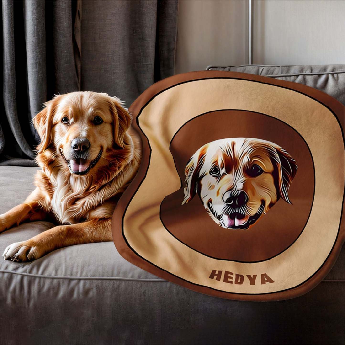 Custom Pet Face Blanket Personalized Round Blanket Gift for Pet Lover - Black & White - MyFaceBoxer