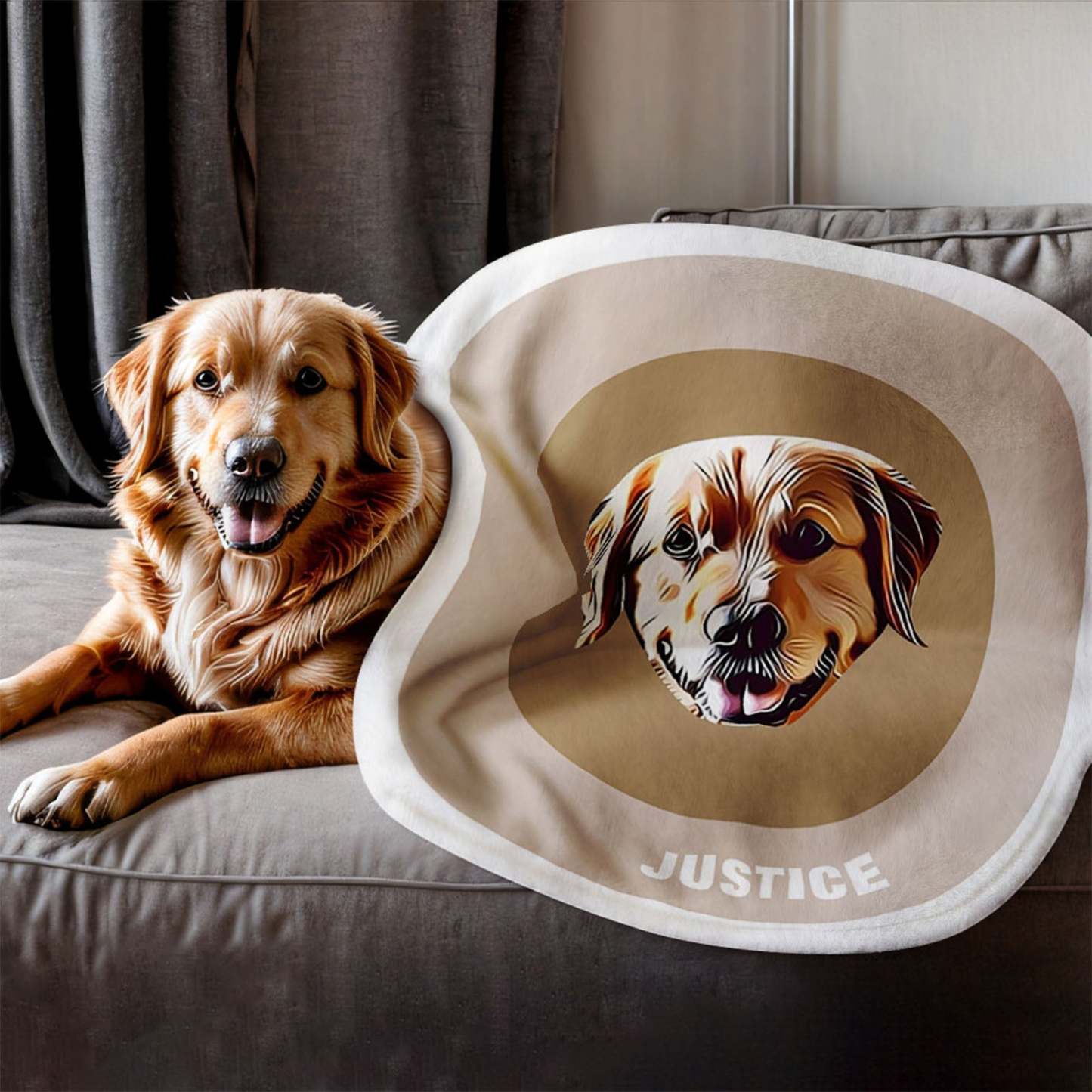 Custom Pet Face Blanket Personalized Round Blanket Gift for Pet Lover - Black & White - MyFaceBoxer