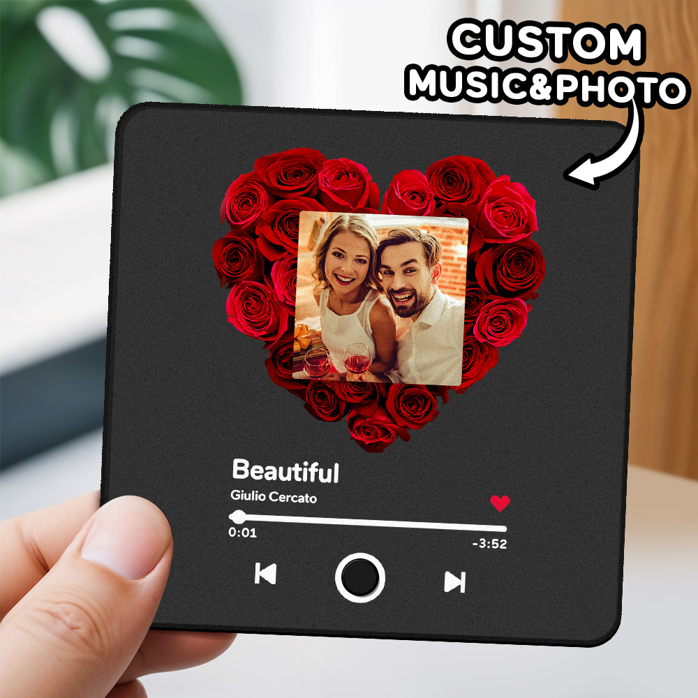 Personalized Spotify Album Music Fridge Magnet Christmas Gifts Custom Music Magnets Can Play Songs - MyFaceBoxer