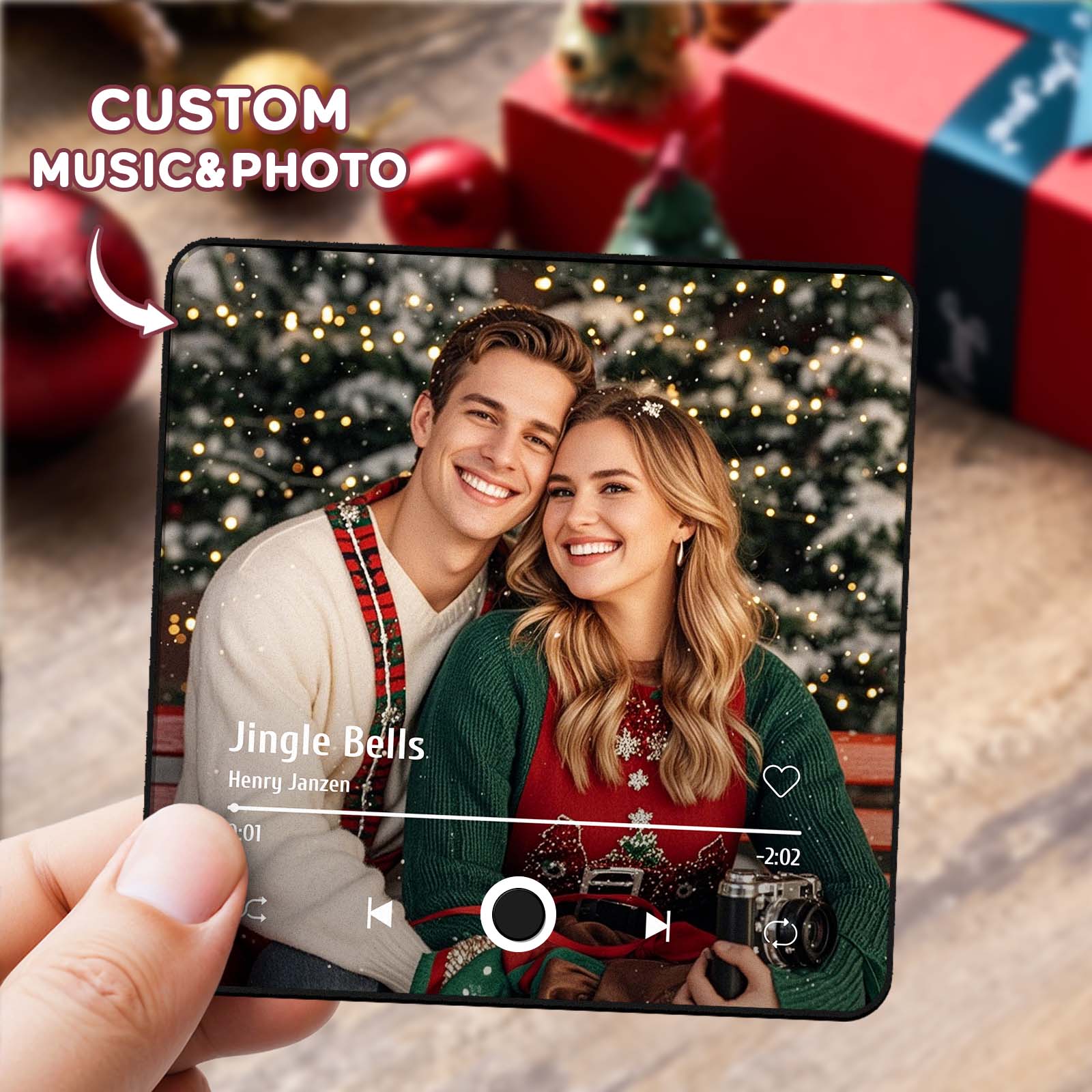 Personalized Spotify Album Music Fridge Magnet Christmas Gifts Custom Music Magnets Can Play Songs - MyFaceBoxer