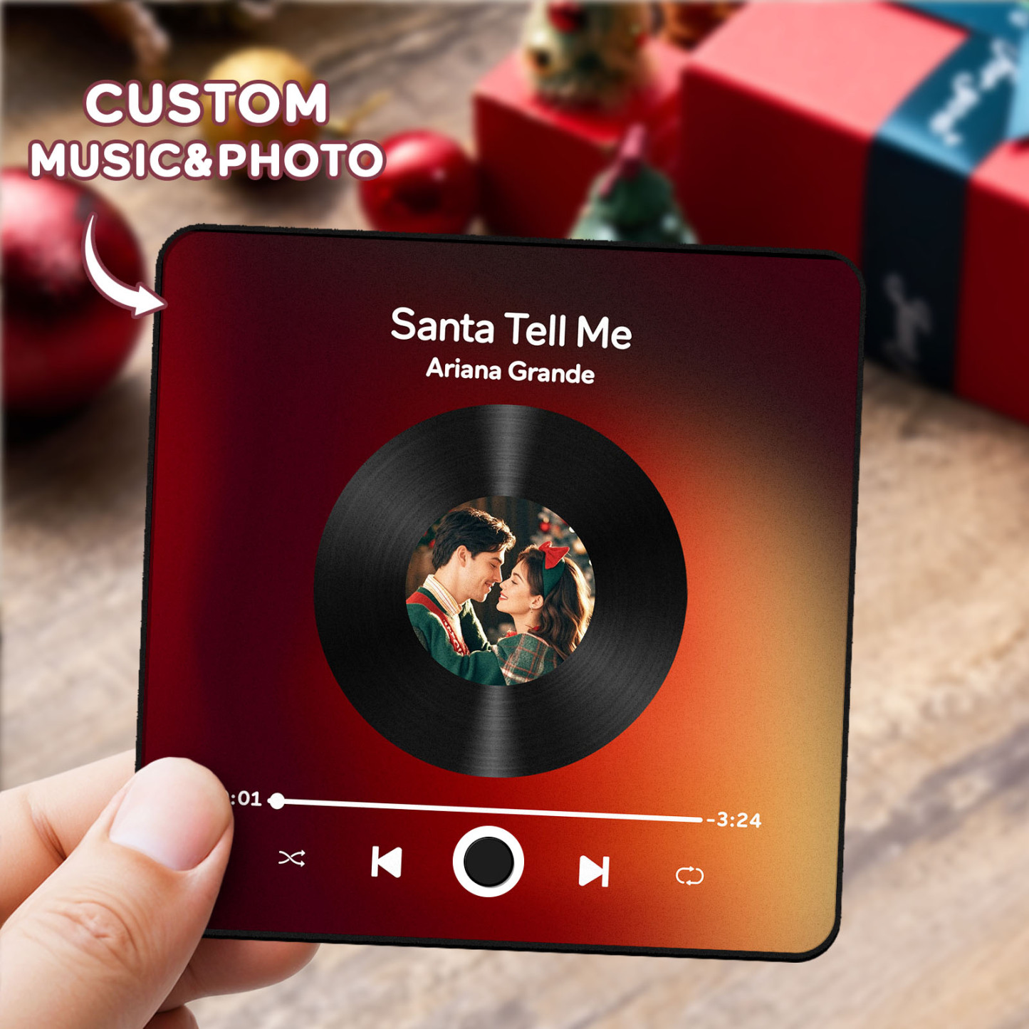 Personalized Spotify Album Music Fridge Magnet Christmas Gifts Custom Music Magnets Can Play Songs - MyFaceBoxer