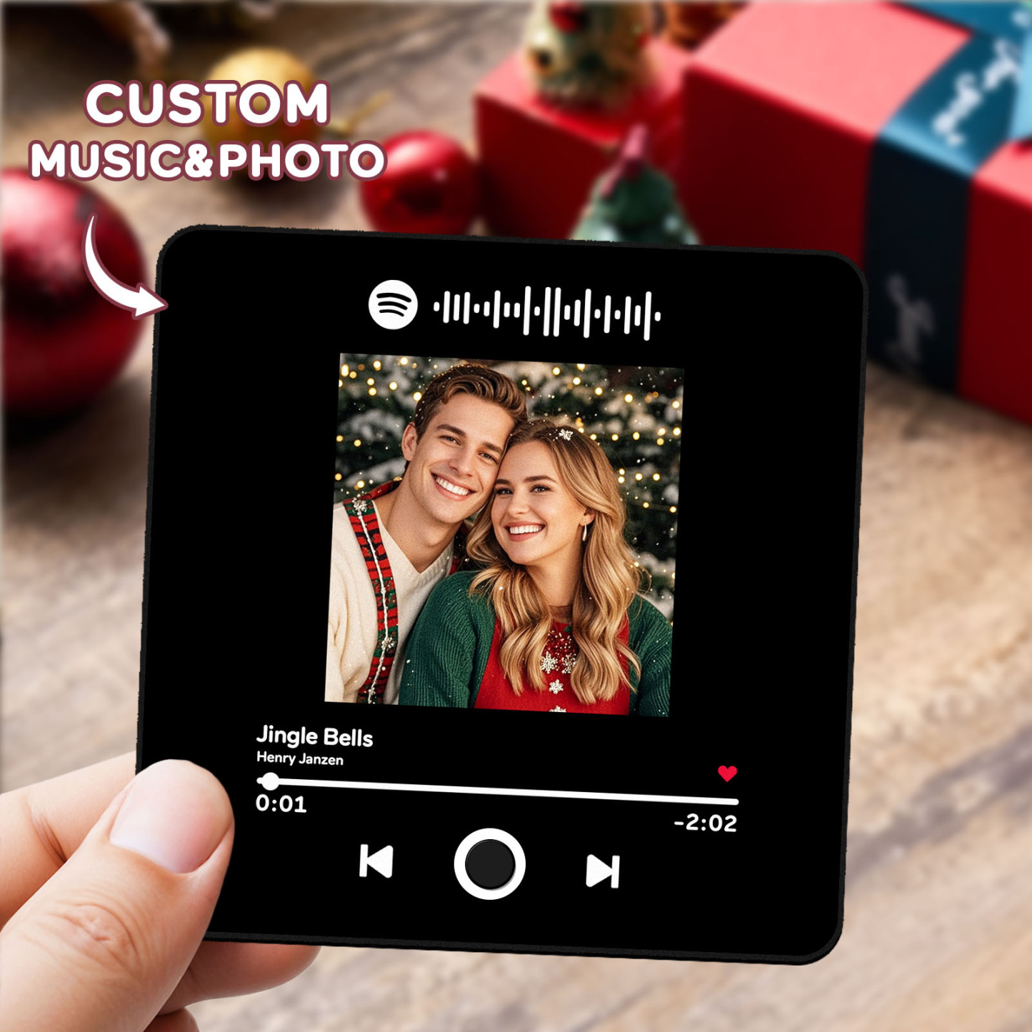 Personalized Spotify Album Music Fridge Magnet Christmas Gifts Custom Music Magnets Can Play Songs - MyFaceBoxer