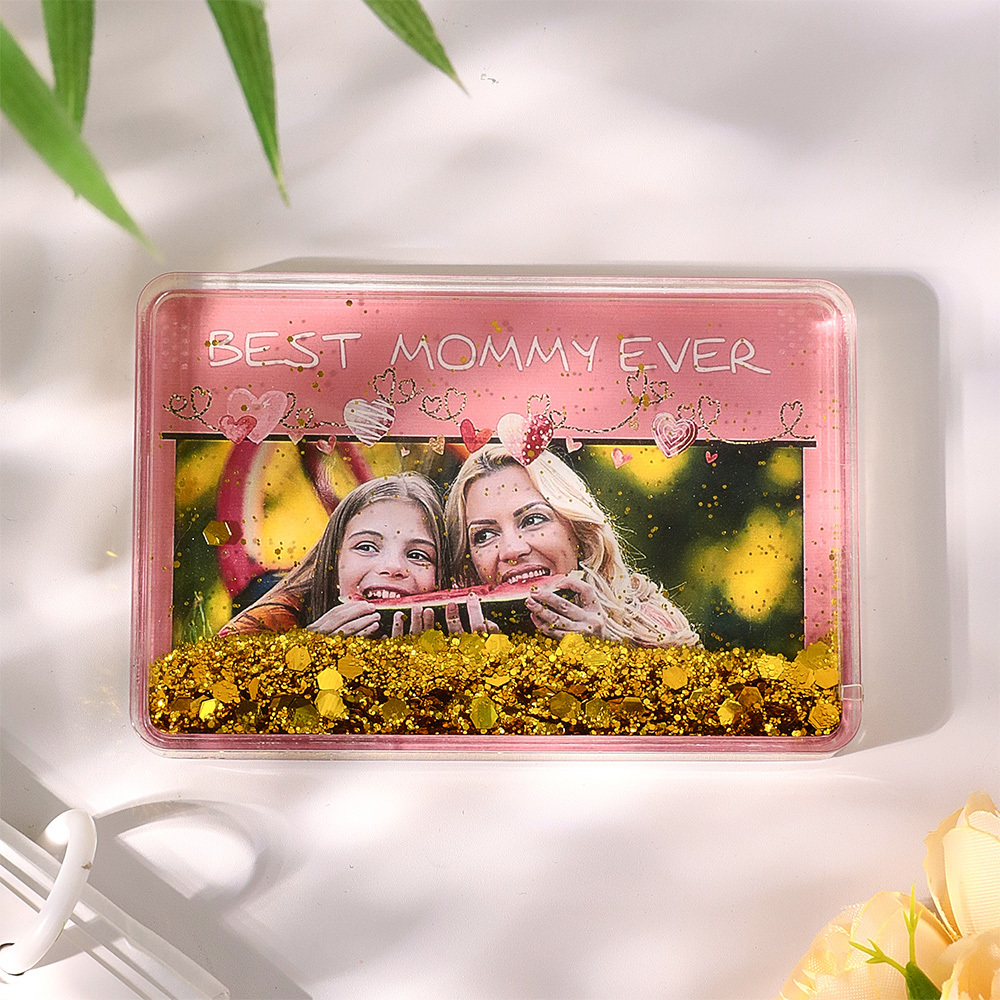 Custom Quicksand Fridge Magnet Personalized Photo Refrigerator Magnet Home Decoration Best Mommy Ever