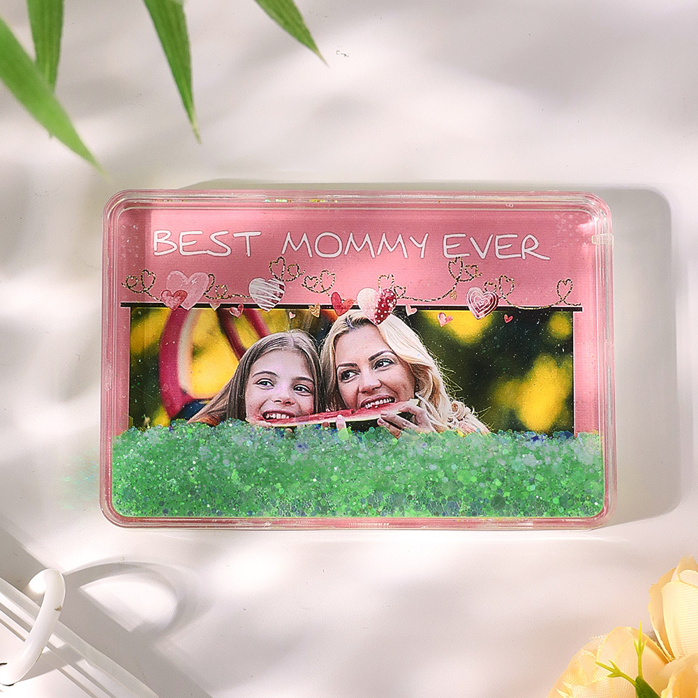 Custom Quicksand Fridge Magnet Personalized Photo Refrigerator Magnet Home Decoration Best Mommy Ever