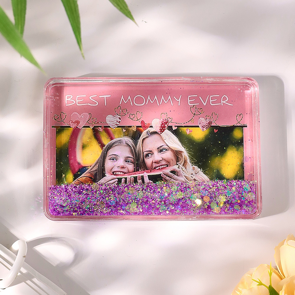 Custom Quicksand Fridge Magnet Personalized Photo Refrigerator Magnet Home Decoration Best Mommy Ever