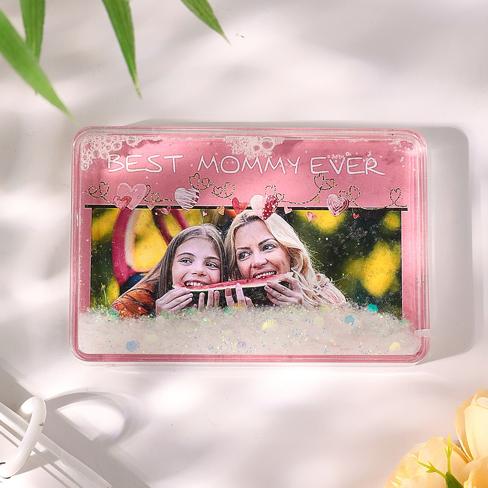 Custom Quicksand Fridge Magnet Personalized Photo Refrigerator Magnet Home Decoration Best Mommy Ever