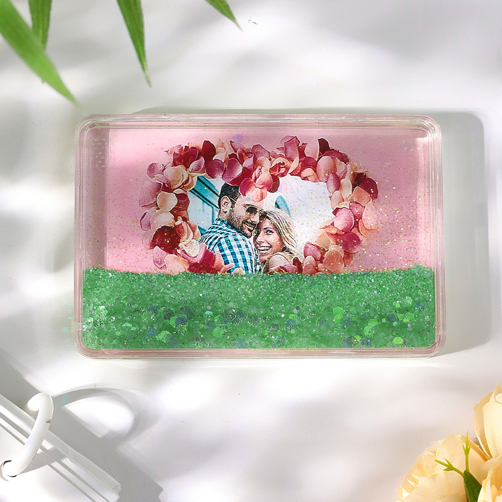 Custom Quicksand Fridge Magnet Personalized Photo Refrigerator Magnet Home Decoration for Lover