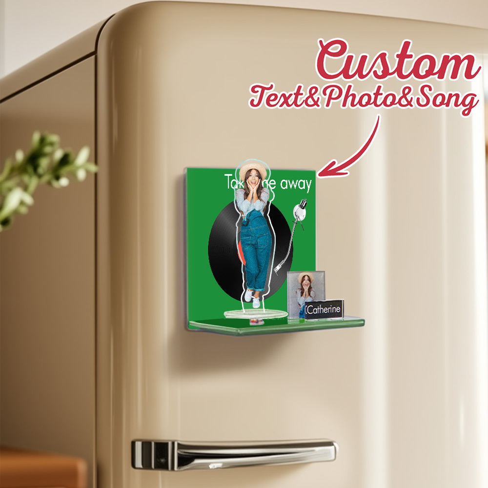 Custom Fridge Magnet Personalized Cartoon Photo and Name Refrigerator Magnet Home Decoration