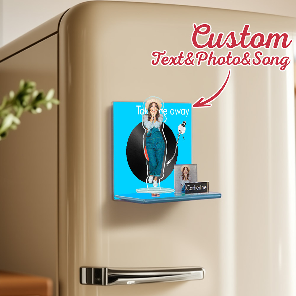 Custom Fridge Magnet Personalized Cartoon Photo and Name Refrigerator Magnet Home Decoration