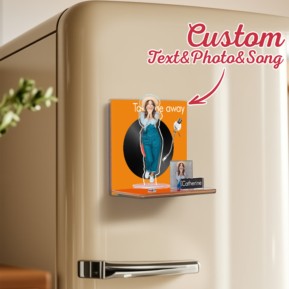 Custom Fridge Magnet Personalized Cartoon Photo and Name Refrigerator Magnet Home Decoration