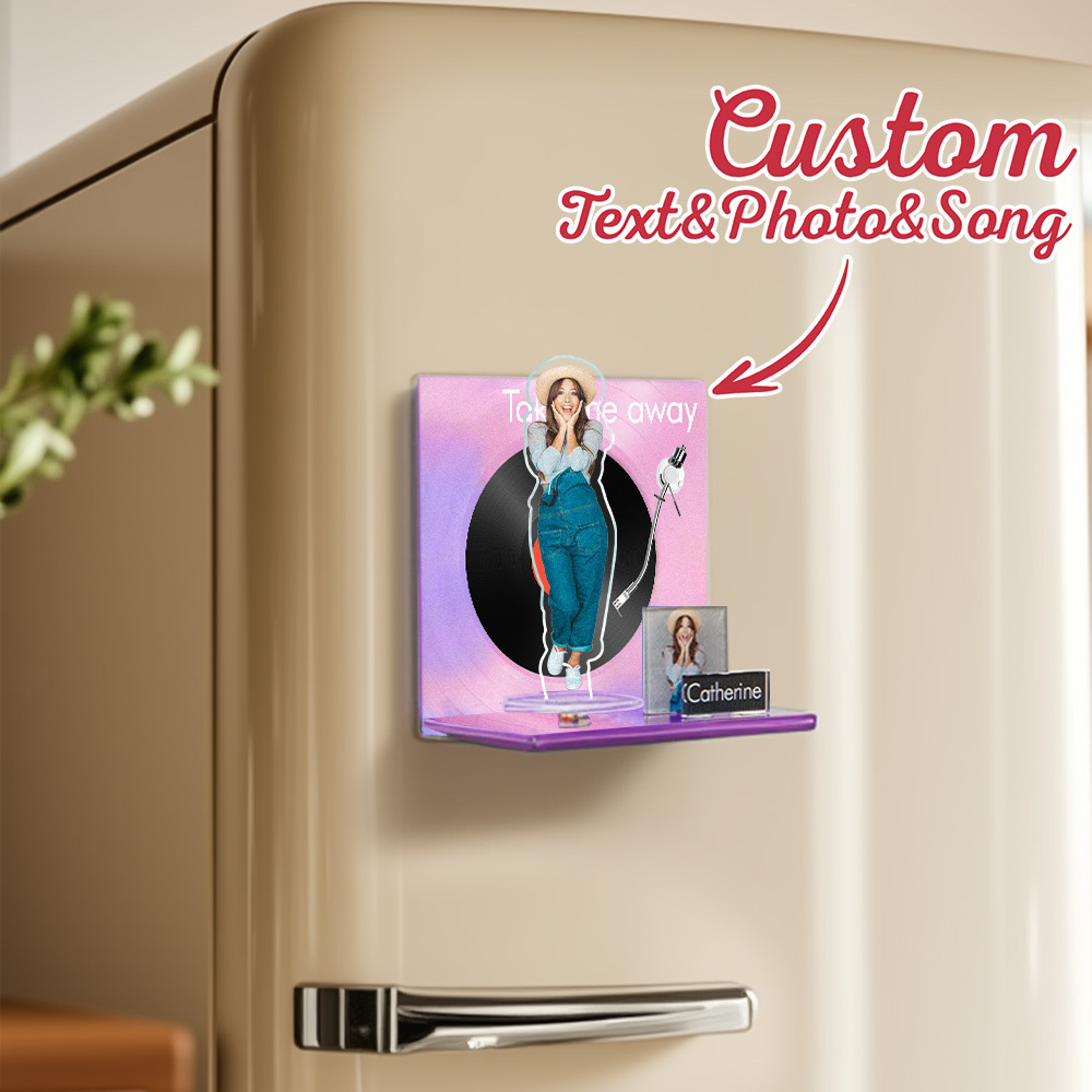 Custom Fridge Magnet Personalized Cartoon Photo and Name Refrigerator Magnet Home Decoration