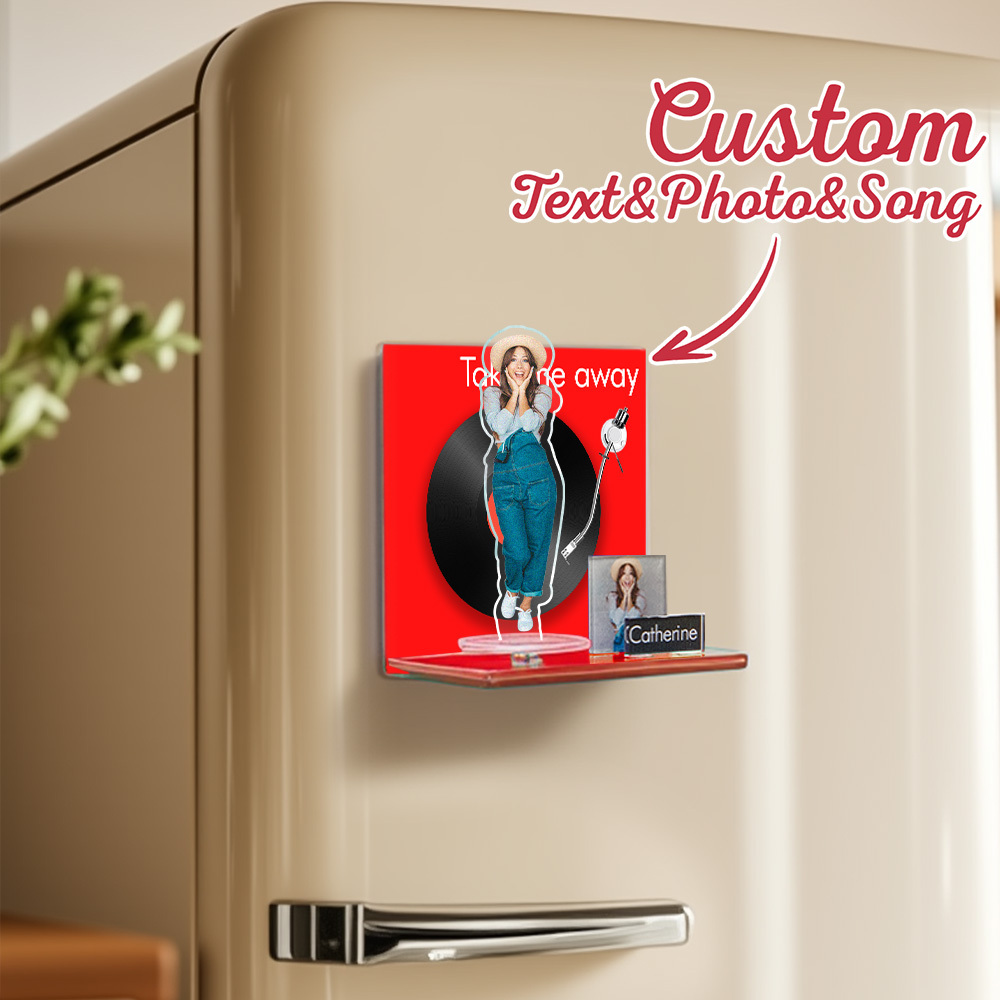 Custom Fridge Magnet Personalized Cartoon Photo and Name Refrigerator Magnet Home Decoration