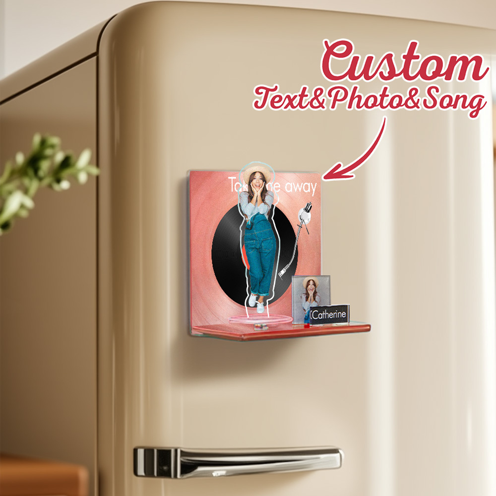Custom Fridge Magnet Personalized Cartoon Photo and Name Refrigerator Magnet Home Decoration
