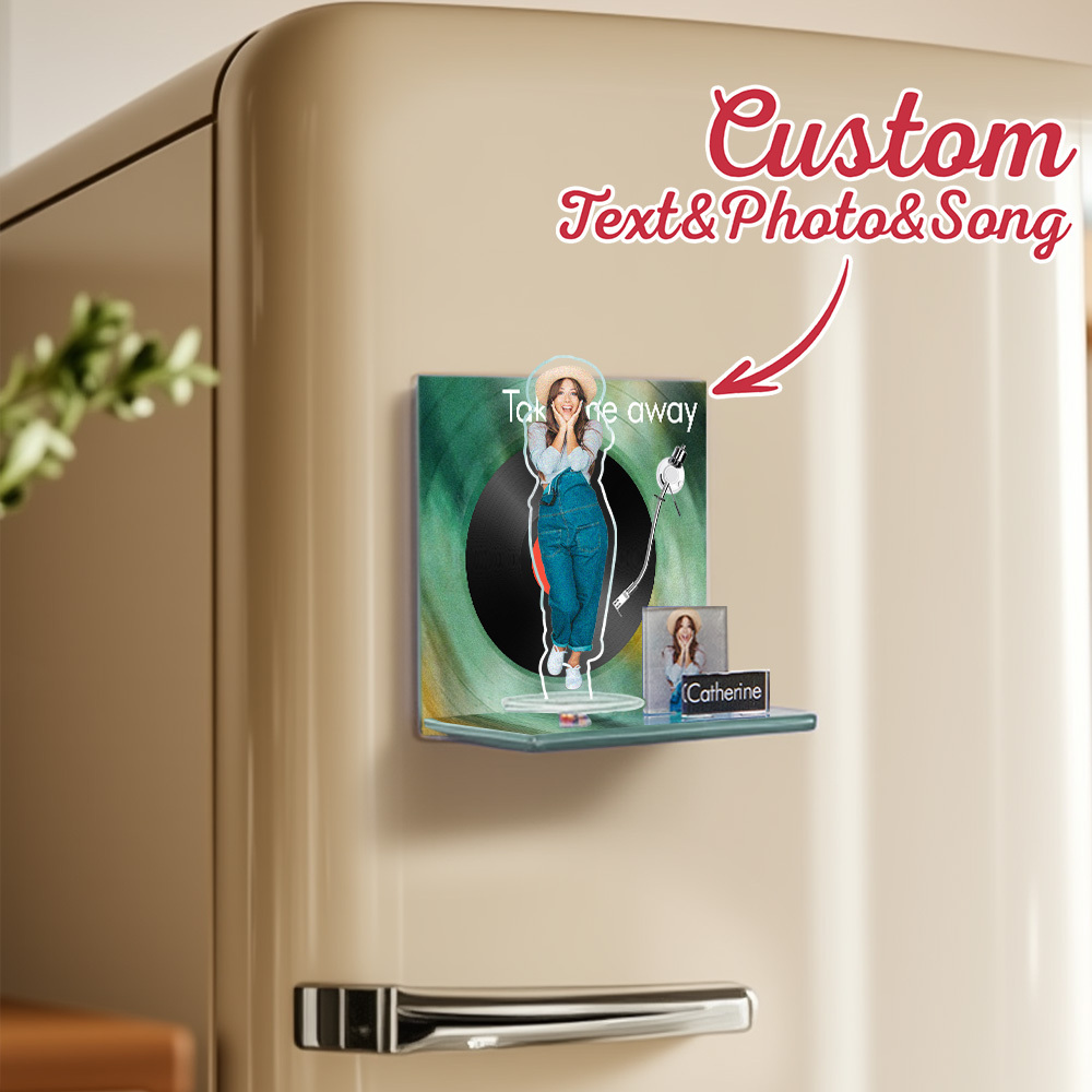 Custom Fridge Magnet Personalized Cartoon Photo and Name Refrigerator Magnet Home Decoration