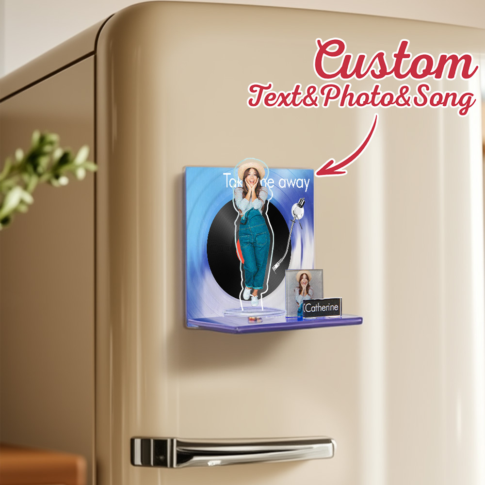 Custom Fridge Magnet Personalized Cartoon Photo and Name Refrigerator Magnet Home Decoration