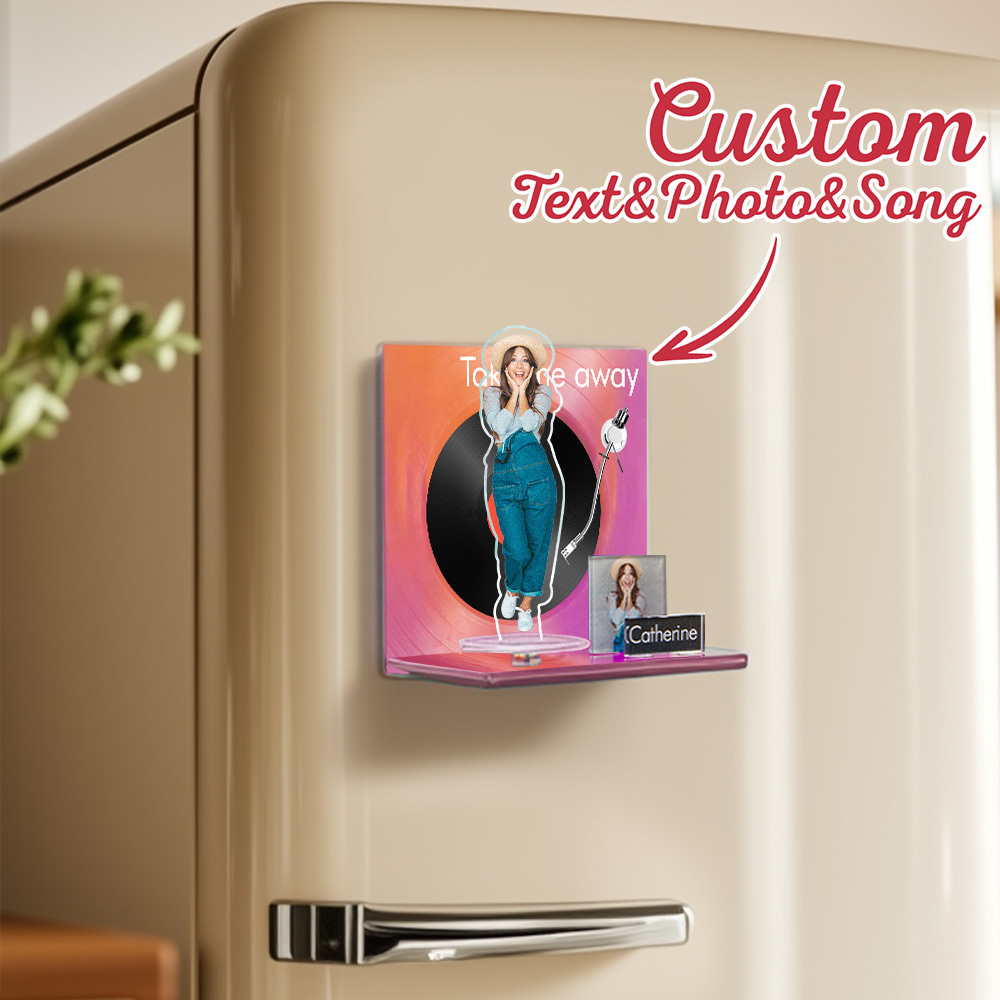 Custom Fridge Magnet Personalized Cartoon Photo and Name Refrigerator Magnet Home Decoration