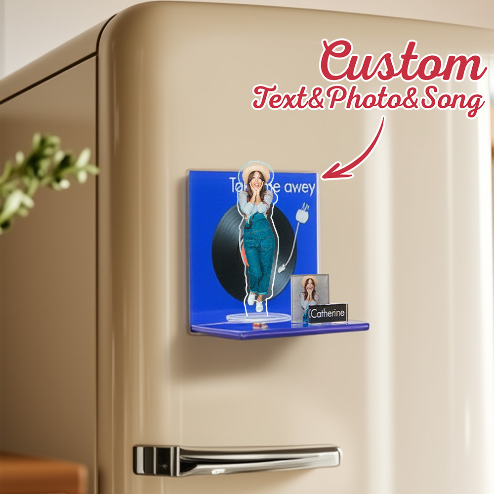 Custom Fridge Magnet Personalized Cartoon Photo and Name Refrigerator Magnet Home Decoration