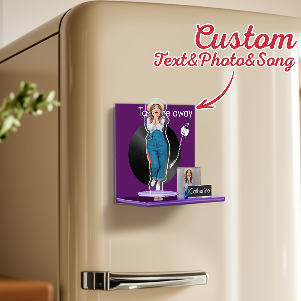 Custom Fridge Magnet Personalized Cartoon Photo and Name Refrigerator Magnet Home Decoration