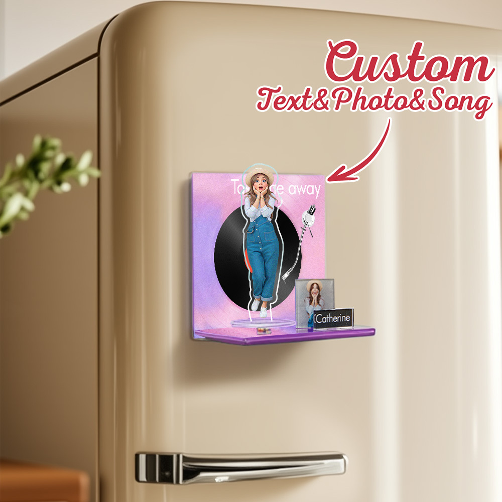 Custom Fridge Magnet Personalized Cartoon Photo and Name Refrigerator Magnet Home Decoration