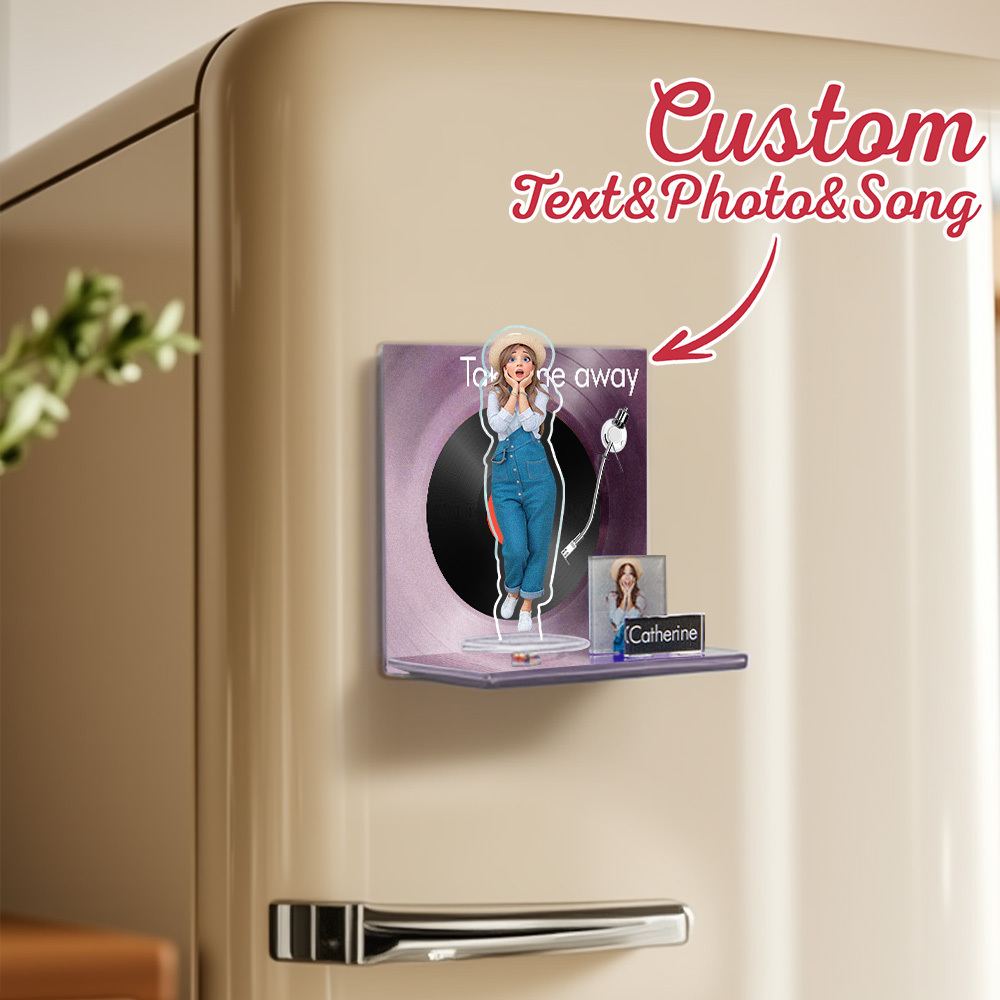 Custom Fridge Magnet Personalized Cartoon Photo and Name Refrigerator Magnet Home Decoration